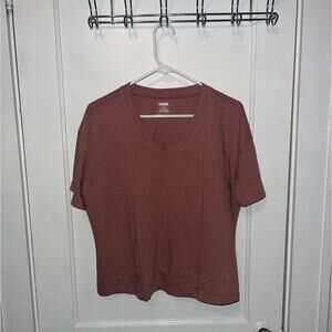 New VS PINK Ace Cotton V-Neck Tee Windsor Rose size M
